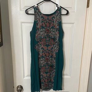 Xhilaration Teal and Red Floral Mini Dress